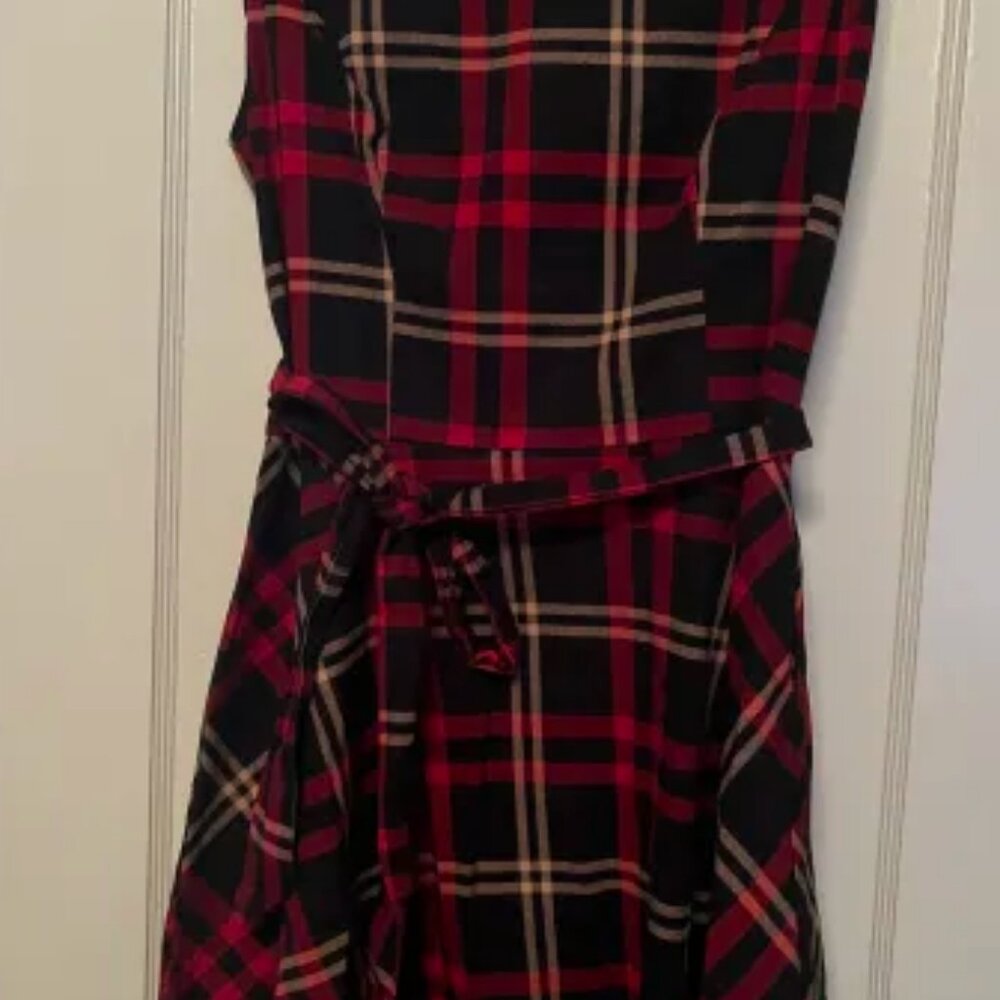 gingham, plaid, vintage style dress red holiday dress size 12 - Picture 4 of 4
